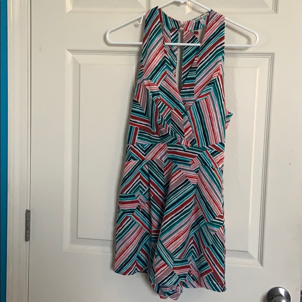 Stripped romper w/pockets
